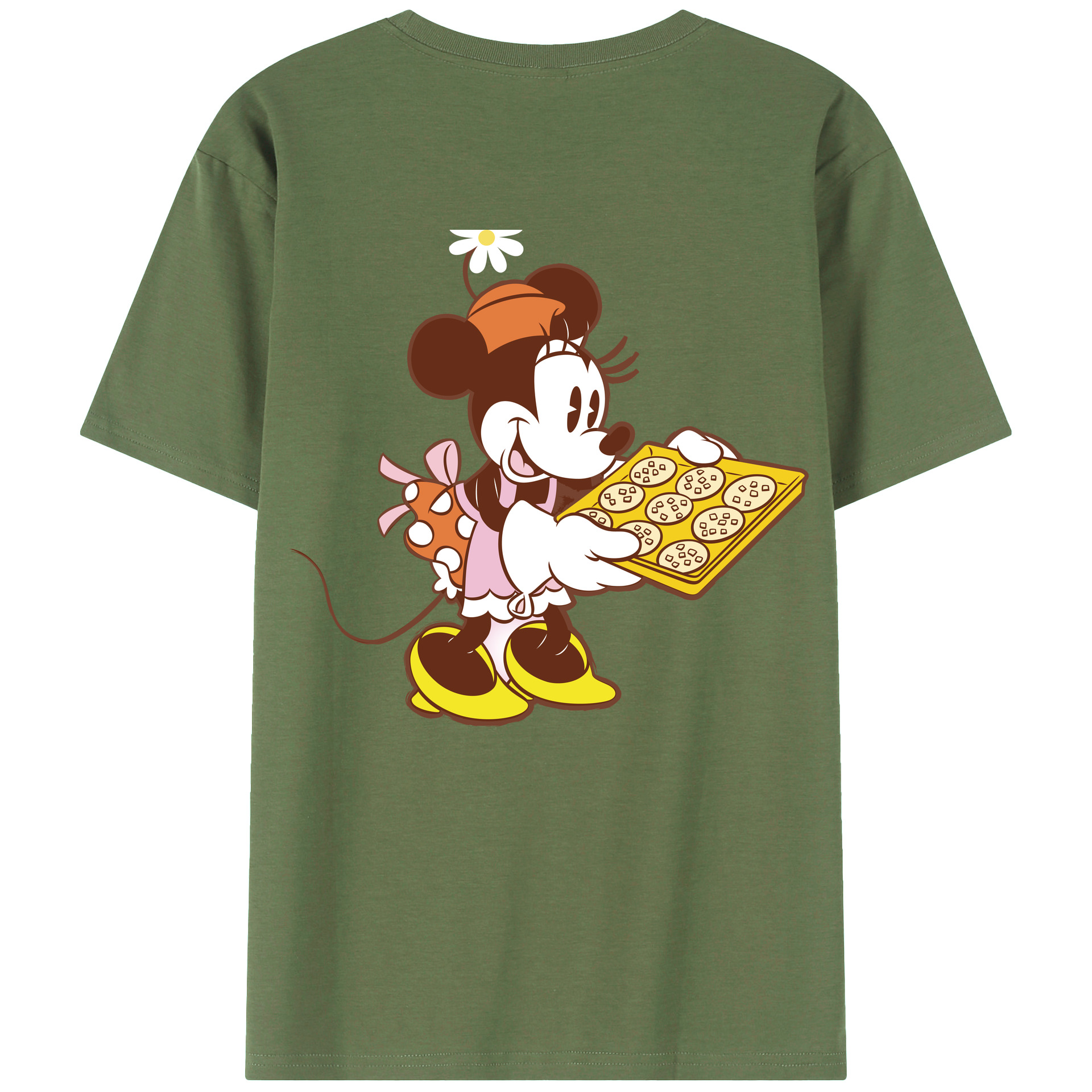 ミッキーマウス Mickey Mouse 綿100％ メンズ半袖Tシャツ（バックプリント） 通気性